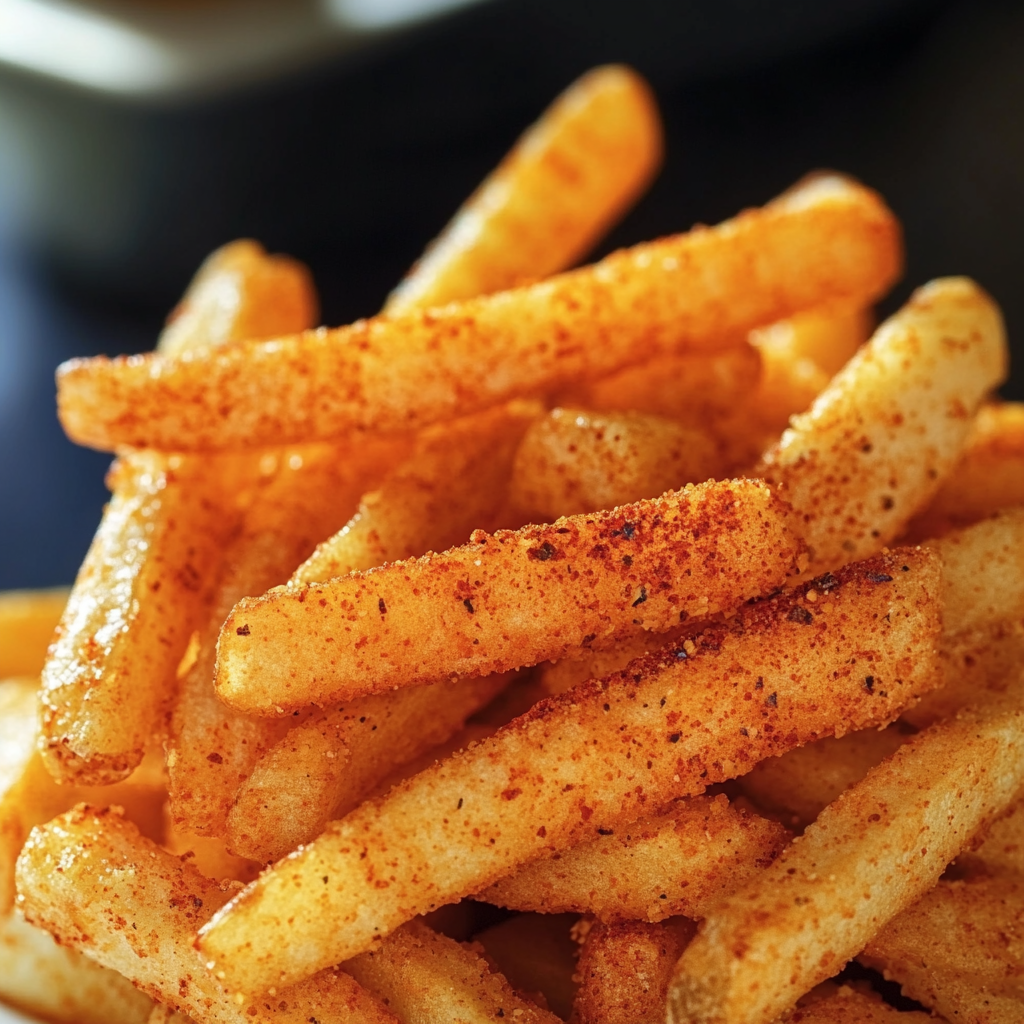 A plate of Taco Bell Nacho Fries with a generous amount of cheese and seasoning.