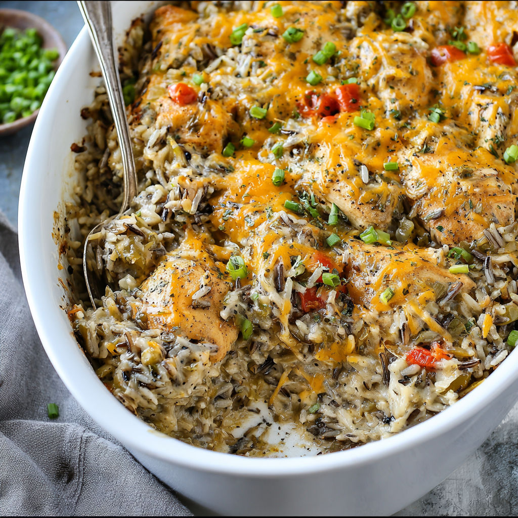 A bowl of rice and chicken with a spoon in it.
