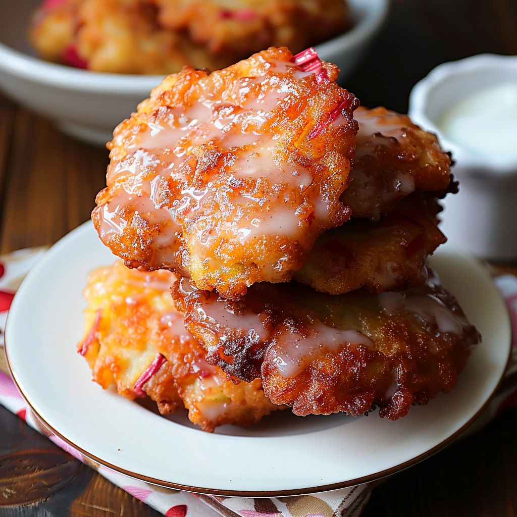 A stack of doughnuts with a glaze on top.