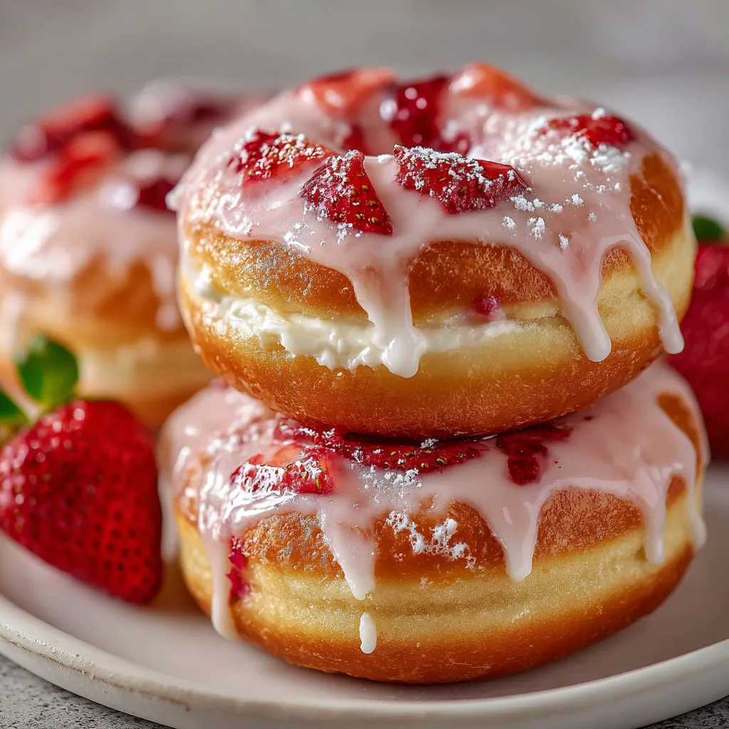Strawberry Cheesecake Stuffed Donuts