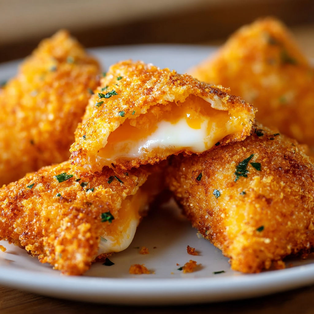 A plate of fried cheese stuffed Doritos, a delicious and indulgent snack.