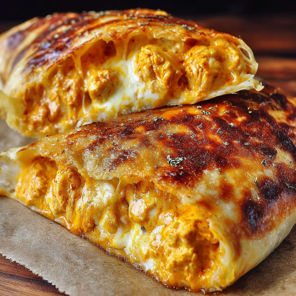 A close up of a delicious looking sandwich with cheese and sauce.