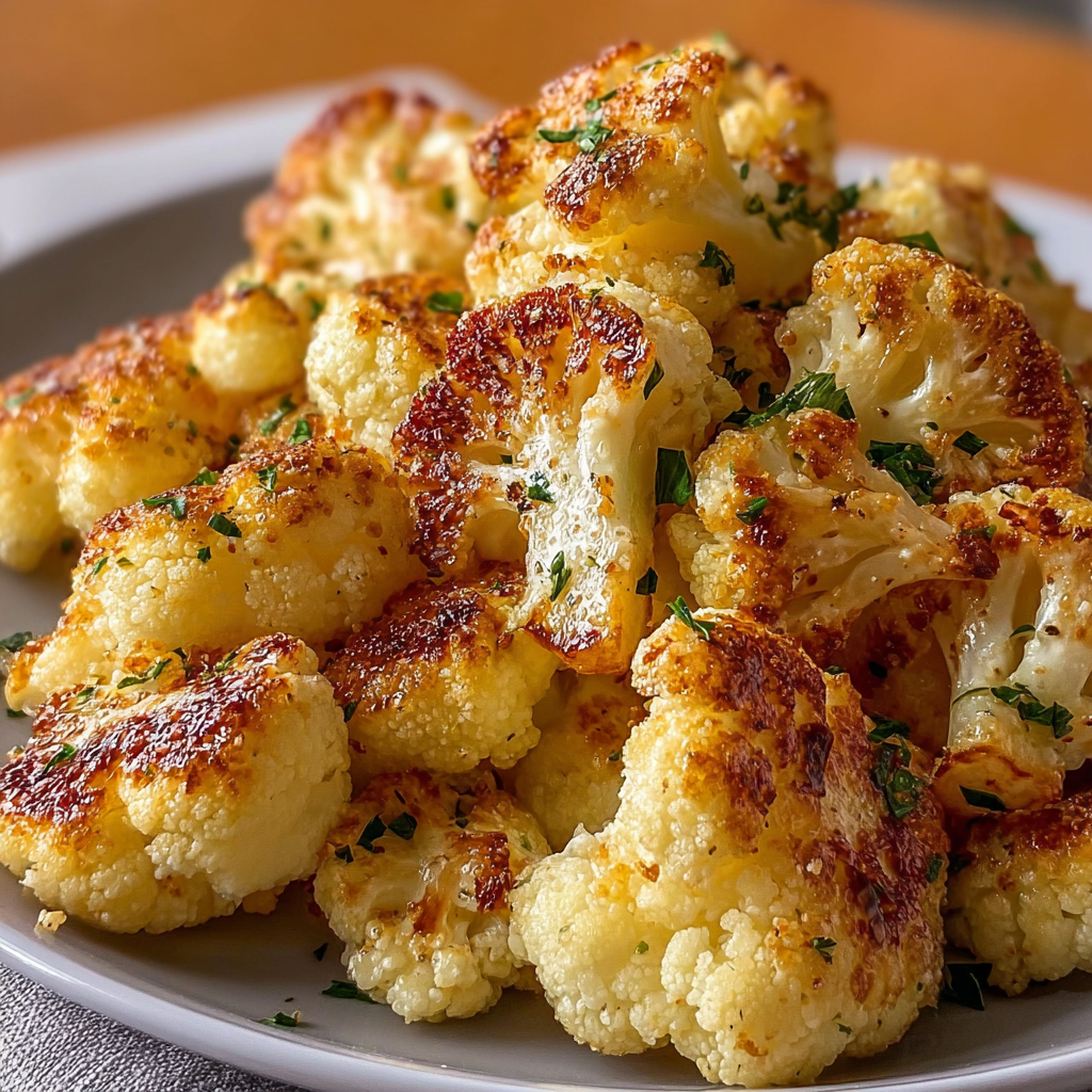 A plate of cauliflower covered in cheese and garlic, ready to be cooked.