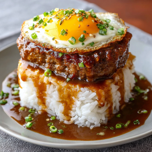 A delicious meal of rice and meat with a fried egg on top.