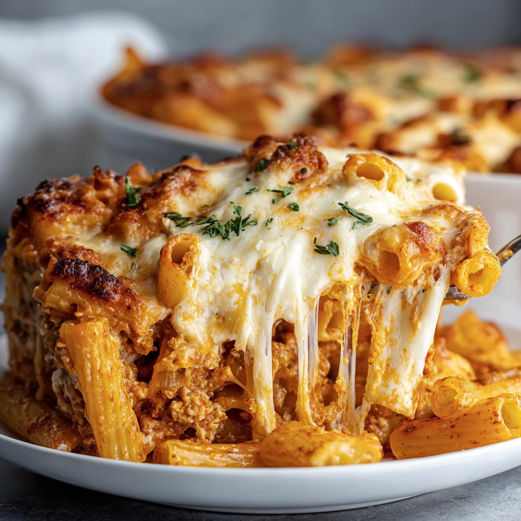 A delicious lasagna dish with a fork ready to be eaten.