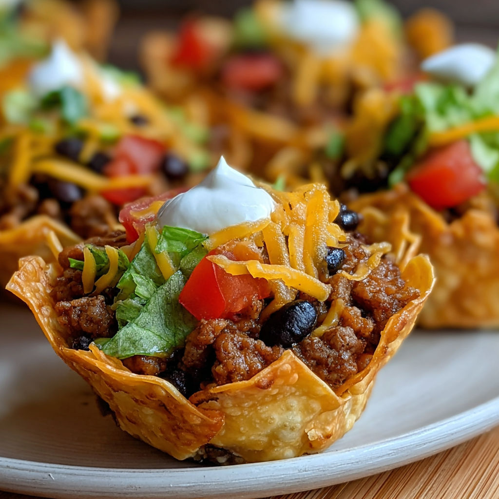 A plate of chili cheese nachos with a dollop of sour cream on top.