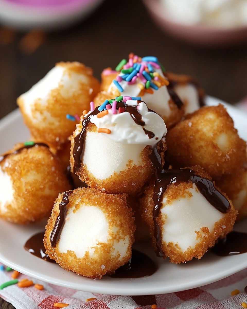 A plate of delicious desserts, including chocolate-covered marshmallows and marshmallows with white icing, is presented on a dining table.