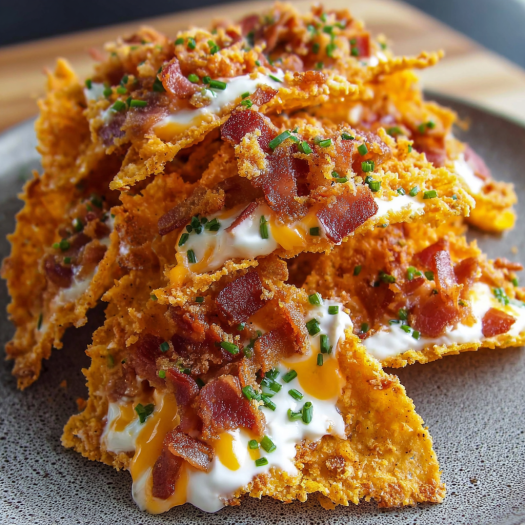 A plate of bacon and cheese Doritos.