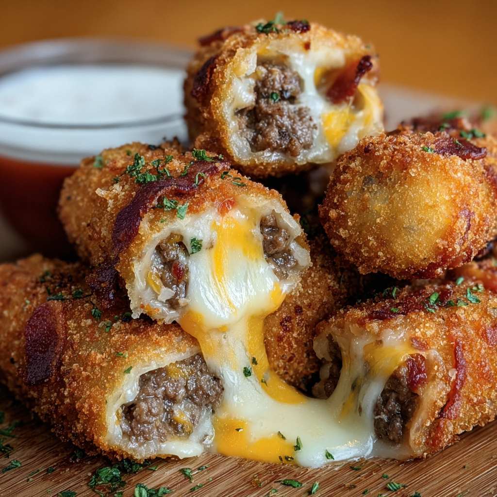 A plate of delicious cheese-filled chicken bites, served with a side of ranch dressing.