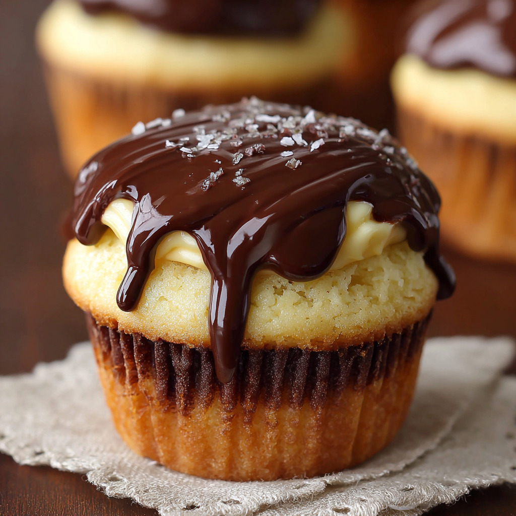 A cupcake with chocolate frosting and sprinkles on top.