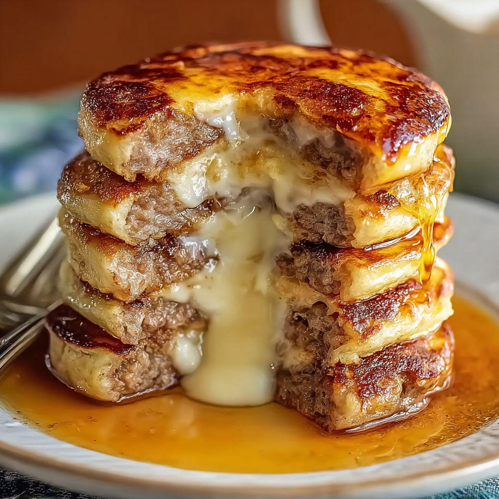 A stack of pancakes with syrup and butter on top.