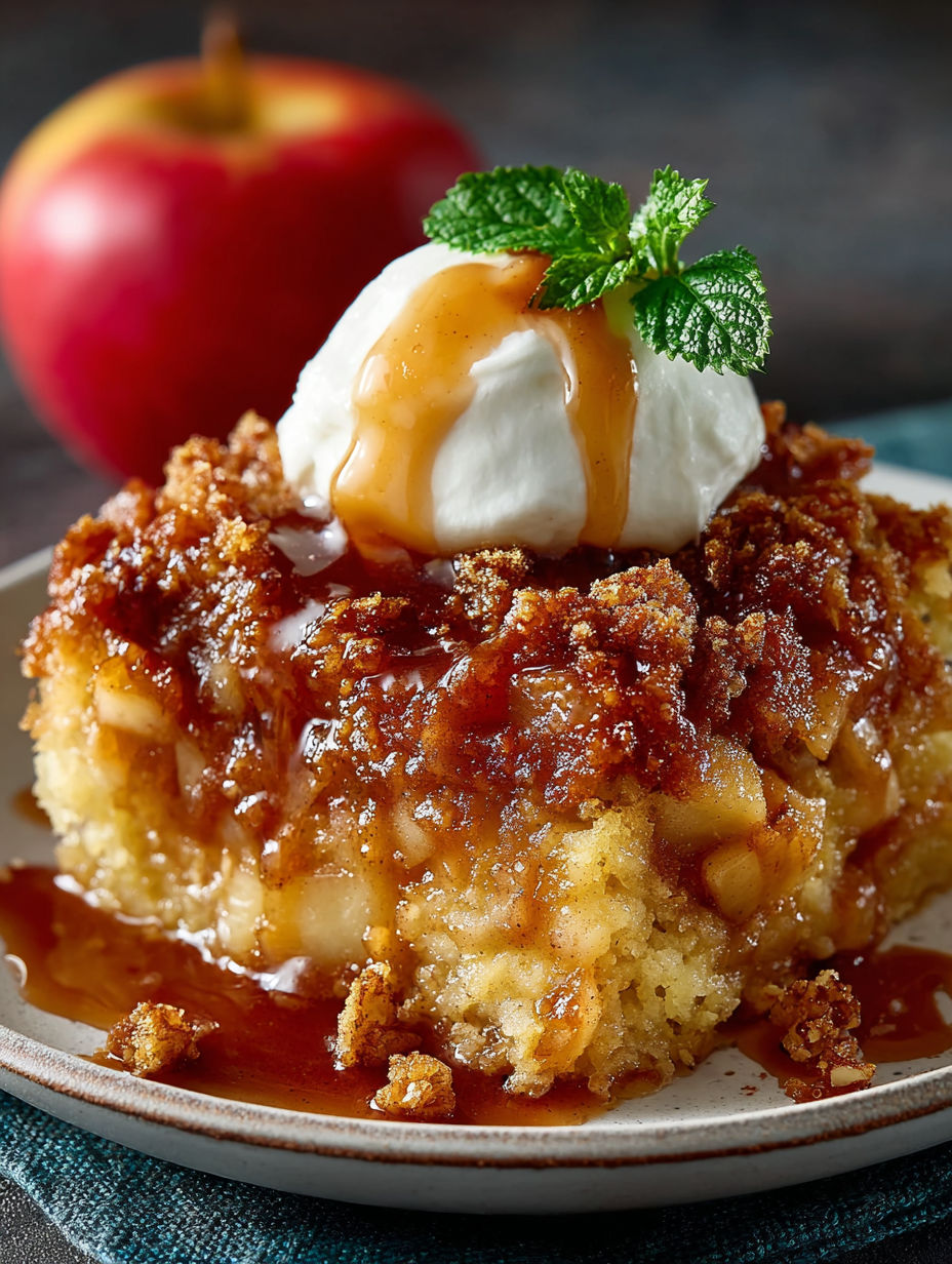 A delicious dessert with a scoop of ice cream on top, served on a plate.