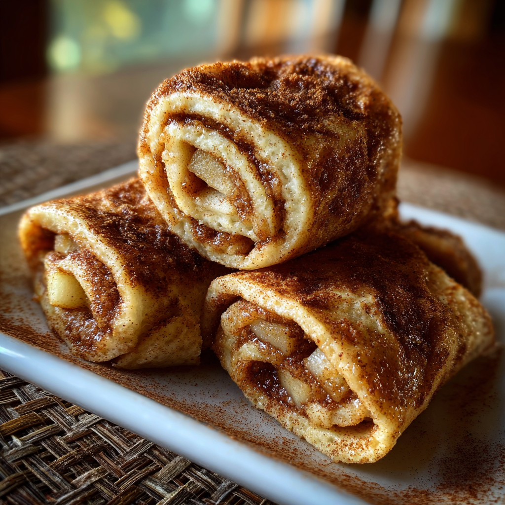 A plate of cinnamon rolls with a brown sugar glaze.