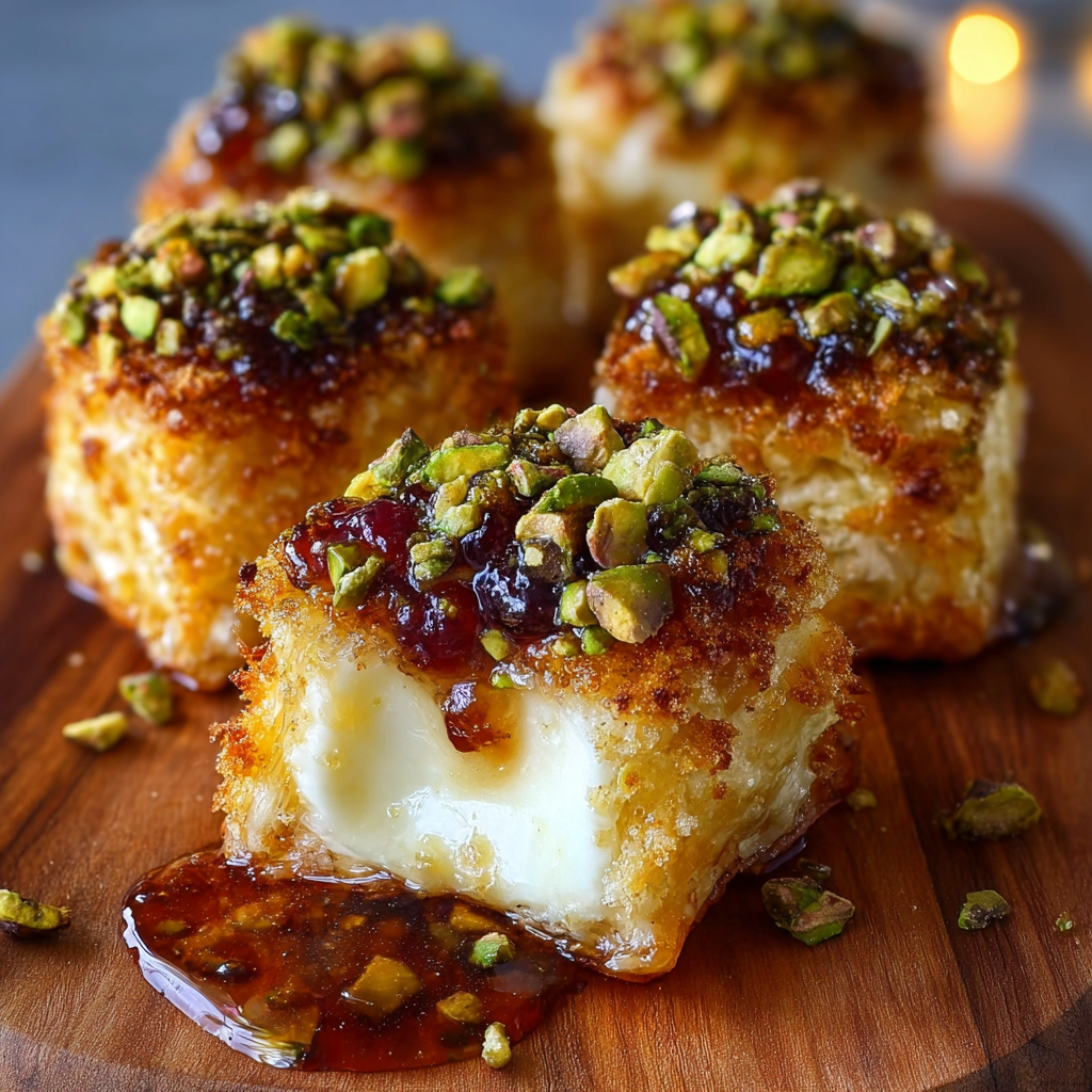A plate of desserts with a syrup drizzle, including a cheesecake and a pastry.
