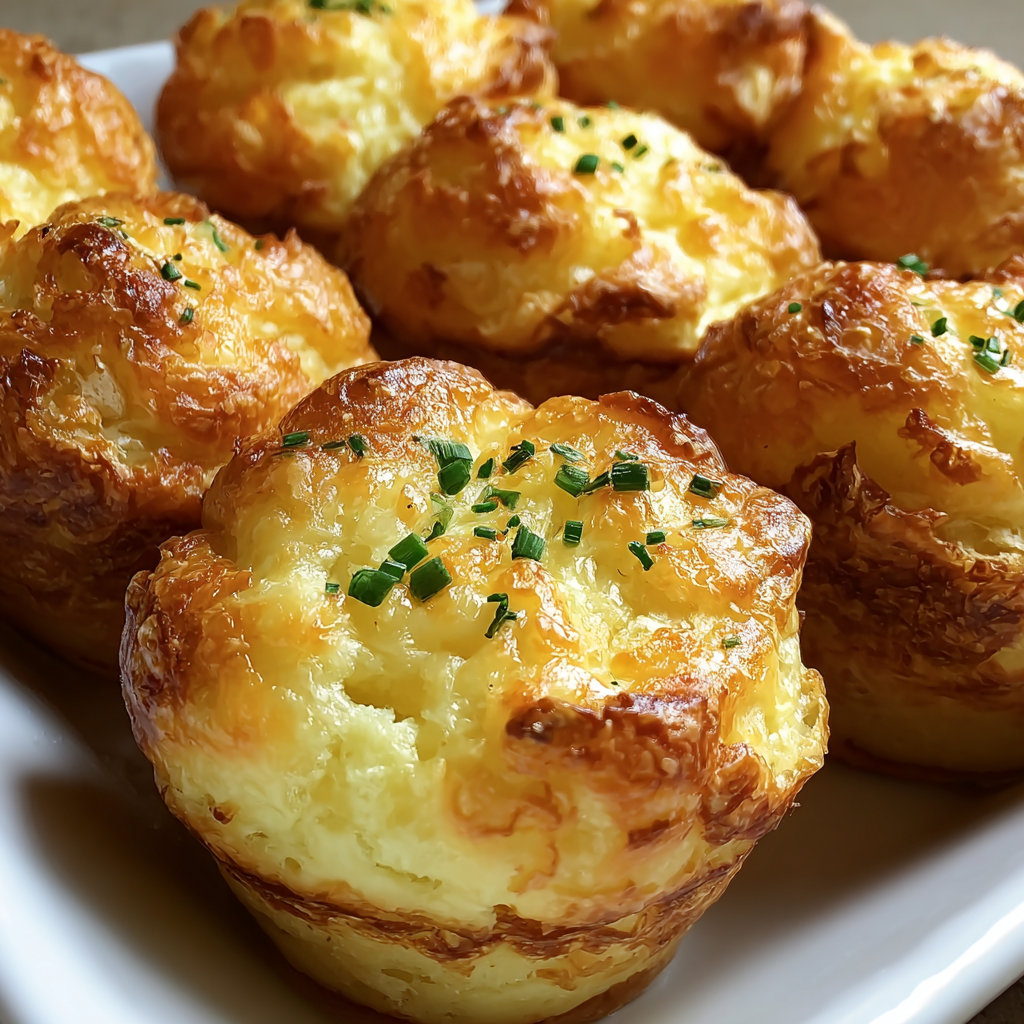 A plate of mashed potato cheese puffs, a delicious and creative way to use leftover mashed potatoes.