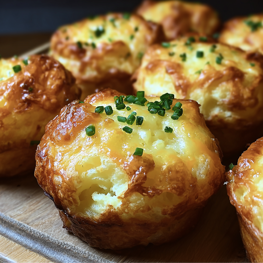 A plate of delicious looking miniature cakes with green toppings.