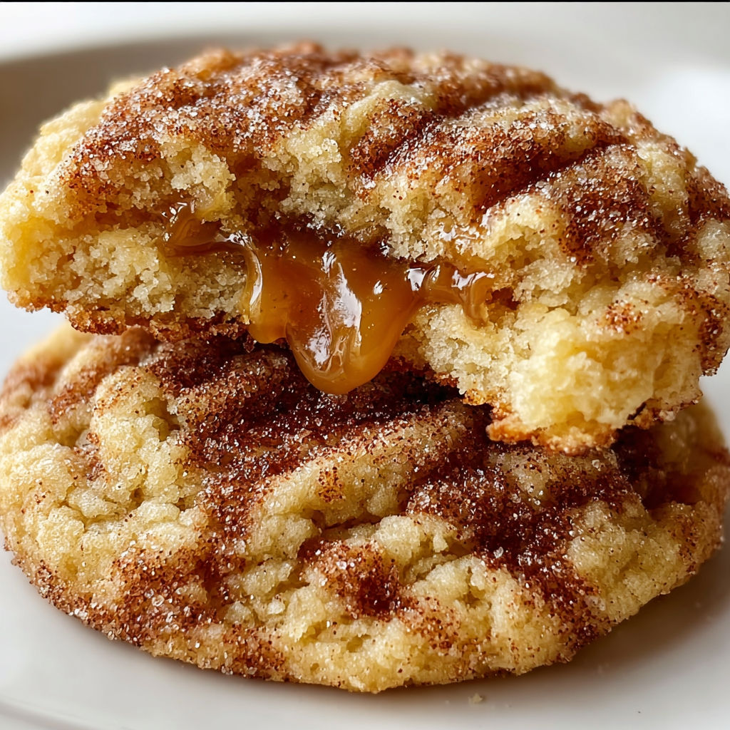 A close up of a delicious Brown Sugar Cinnamon Caramel Cookie.