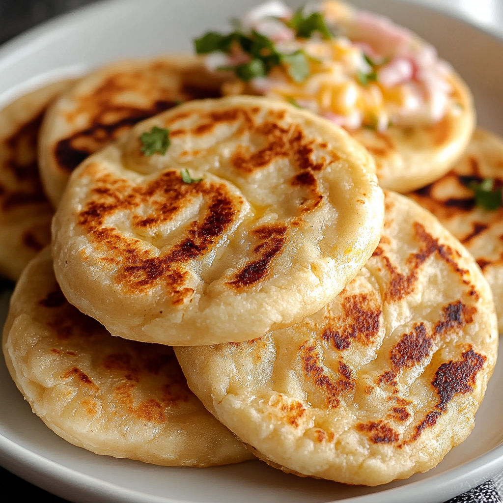 A plate of delicious pancakes with a side of salsa.