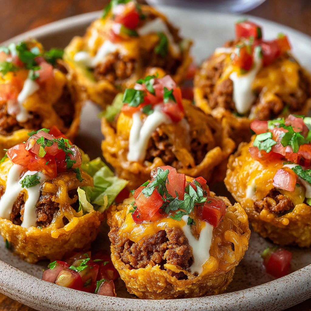 A plate of delicious nacho bites with cheese and tomatoes.