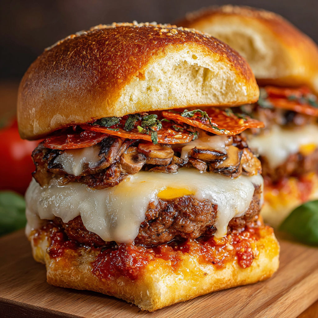 A delicious juicy pizza with mushrooms and cheese.