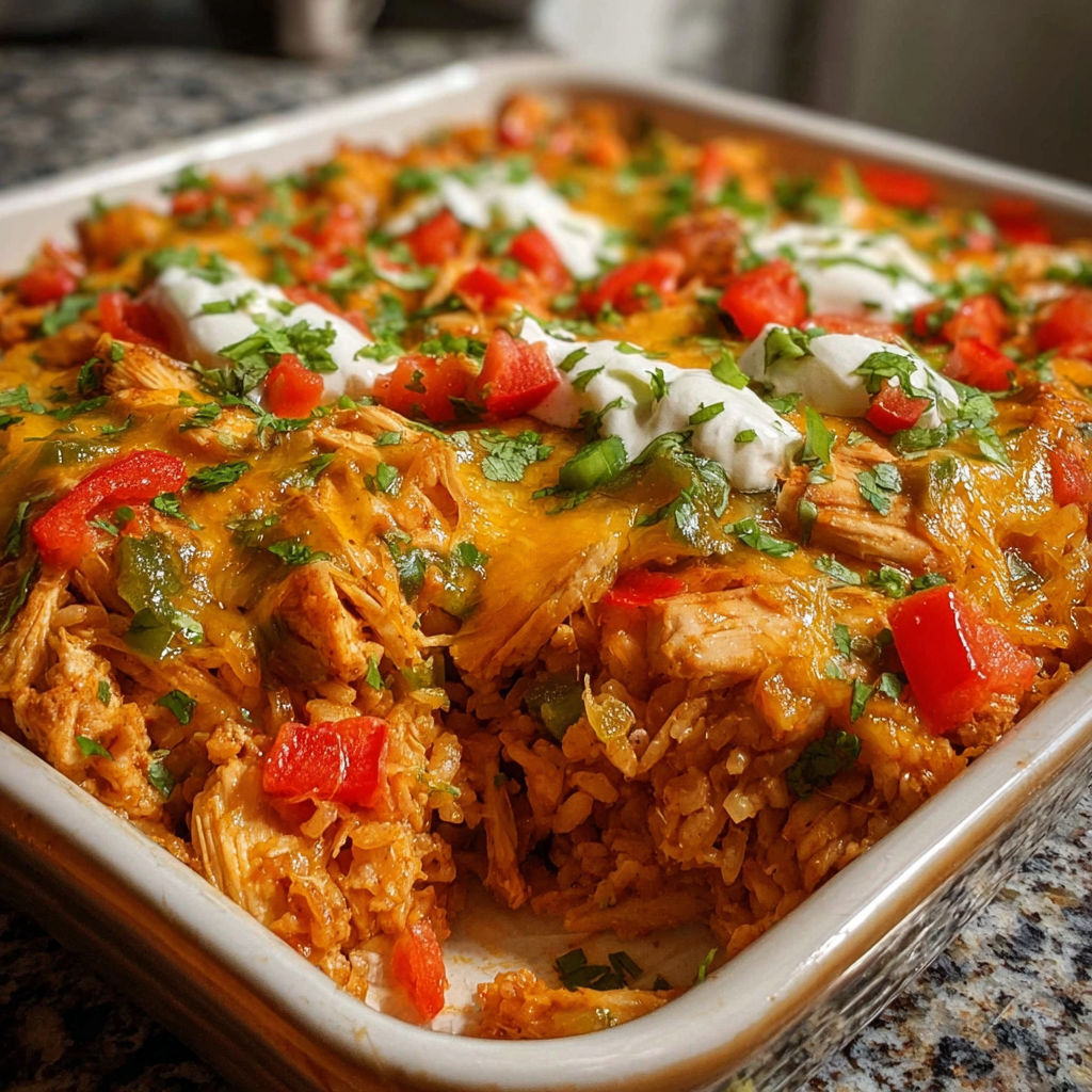 A delicious Fajita dish is served in a white dish, topped with tomatoes, cheese, and peppers.