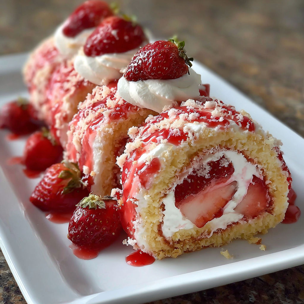 A delicious dessert made with strawberries and whipped cream, served on a white plate.