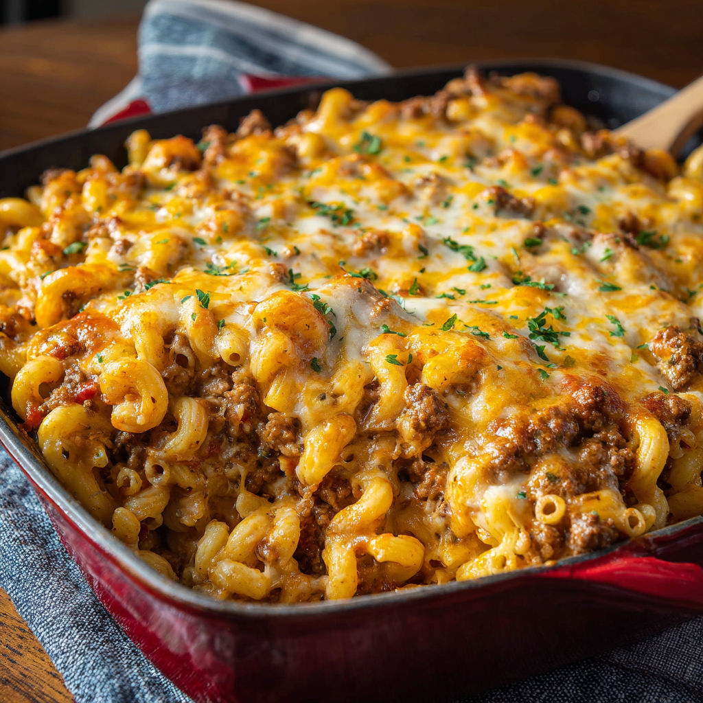 A delicious macaroni and cheese dish is served in a red bowl.