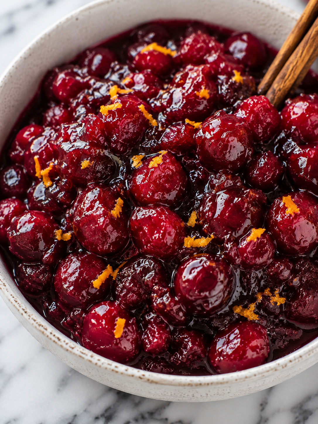 5-Ingredient Cranberry Sauce, plated and served