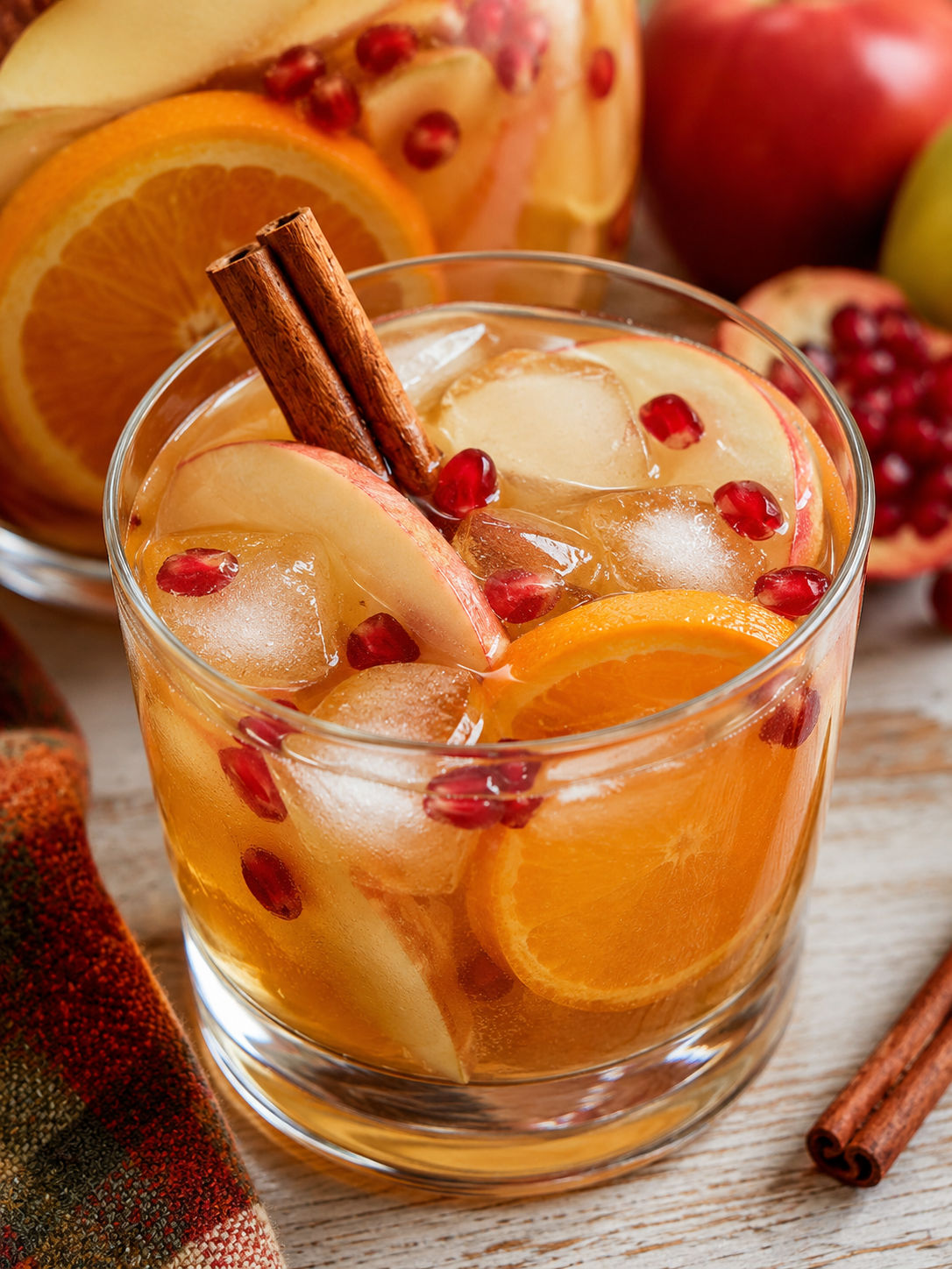 Apple Cider Sangria, plated and served