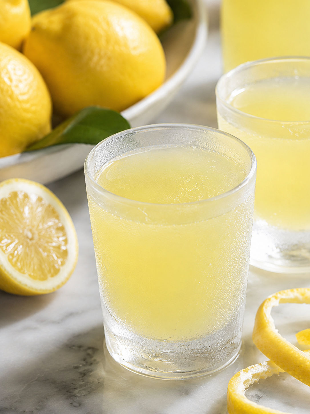 Authentic Italian Limoncello, plated and served