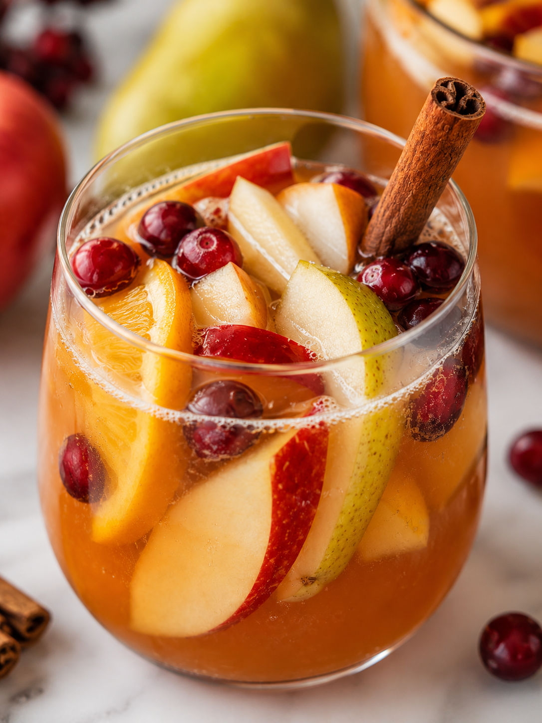Autumn Harvest Rum Punch, plated and served