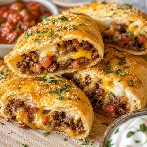 Golden beef Meximelt taco bites with melted cheese and parsley