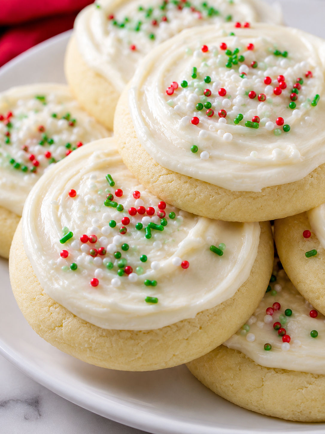 Best Soft Christmas Cookies, plated and served