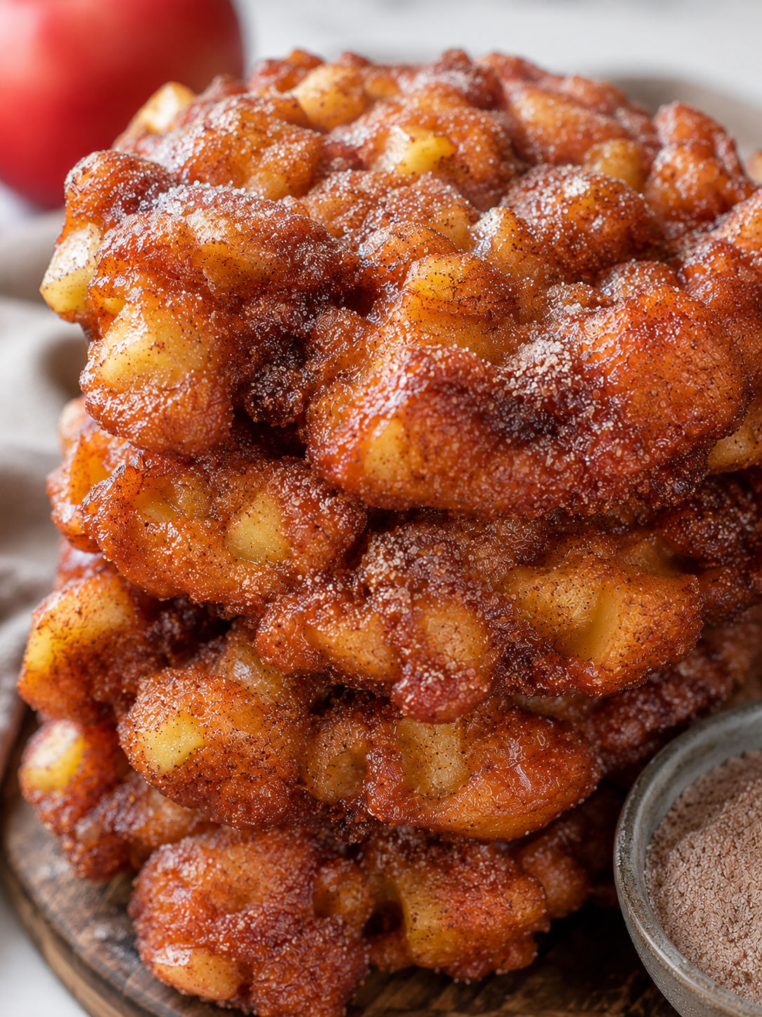 Big Apple Fritters, plated and served