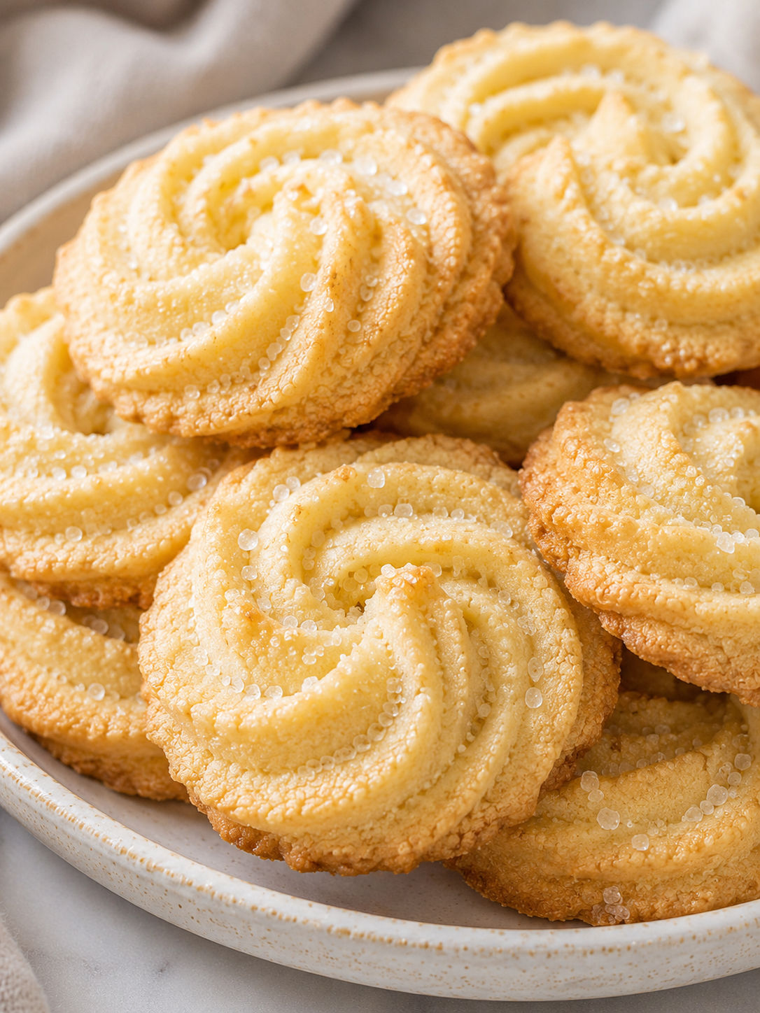 Butter Cookies, plated and served