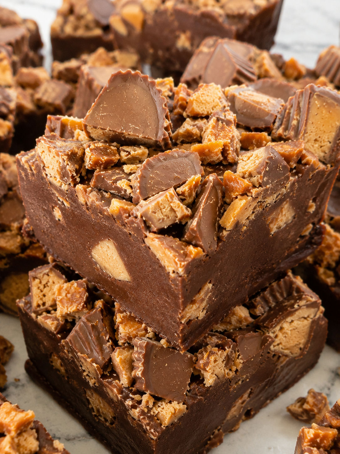 Butterfinger Reese’s Fudge, plated and served