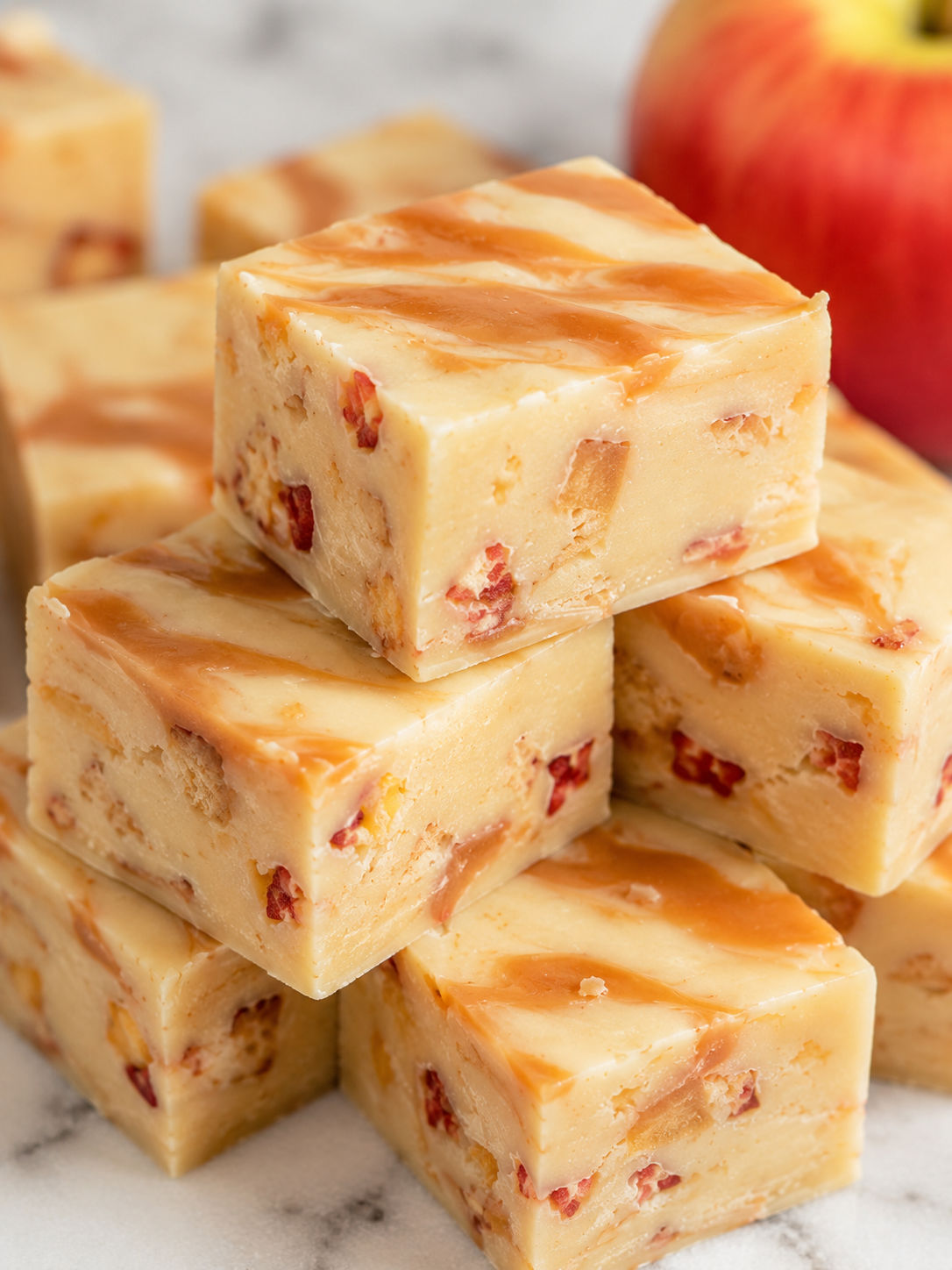 Caramel Apple Fudge, plated and served