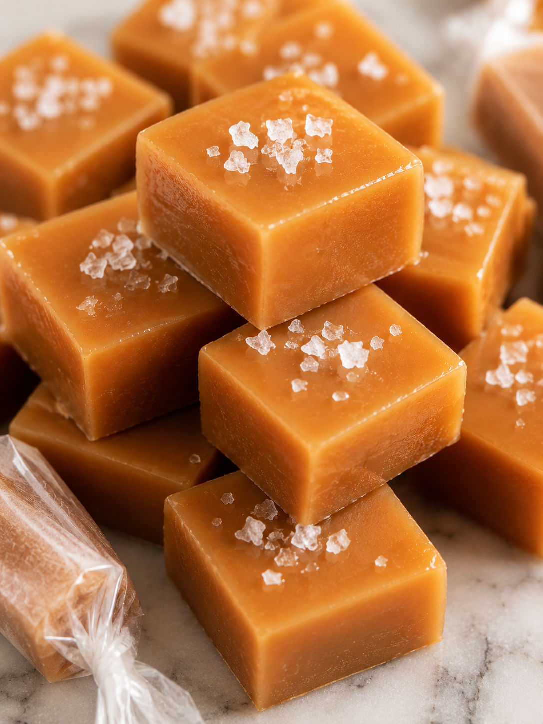 Caramel Candy, plated and served