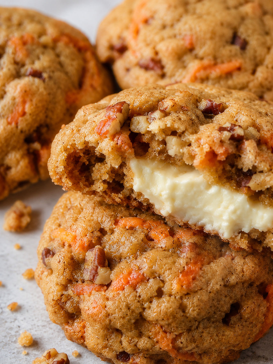 Carrot Cheesecake Cookies, plated and served