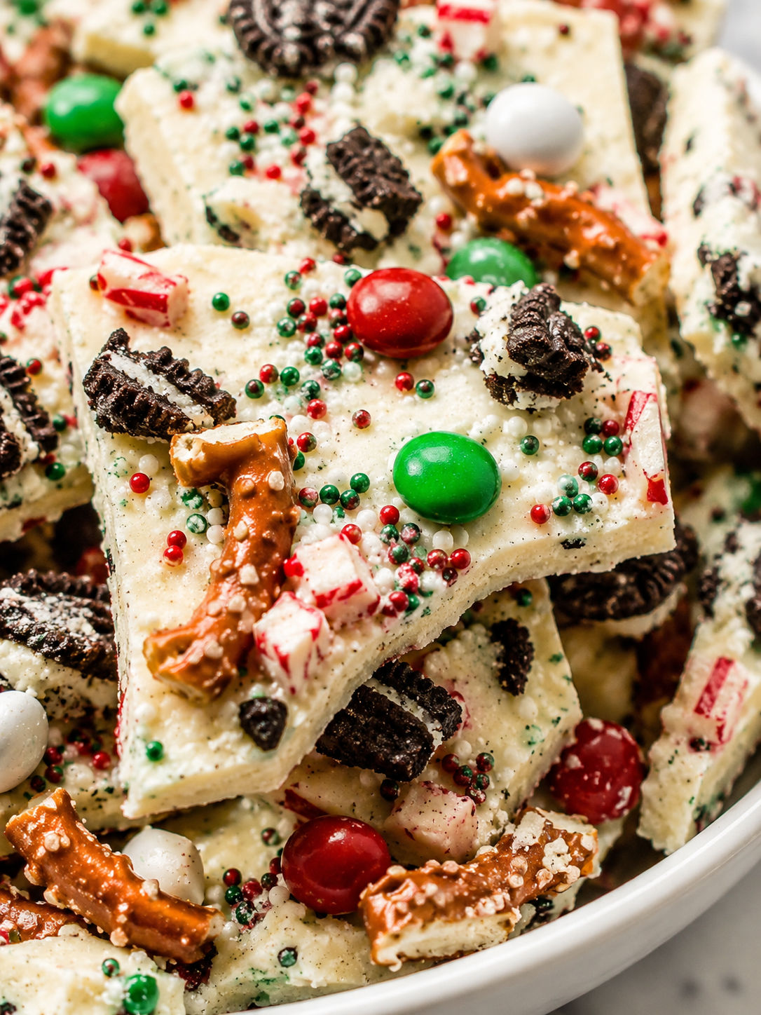 Christmas Bark, plated and served