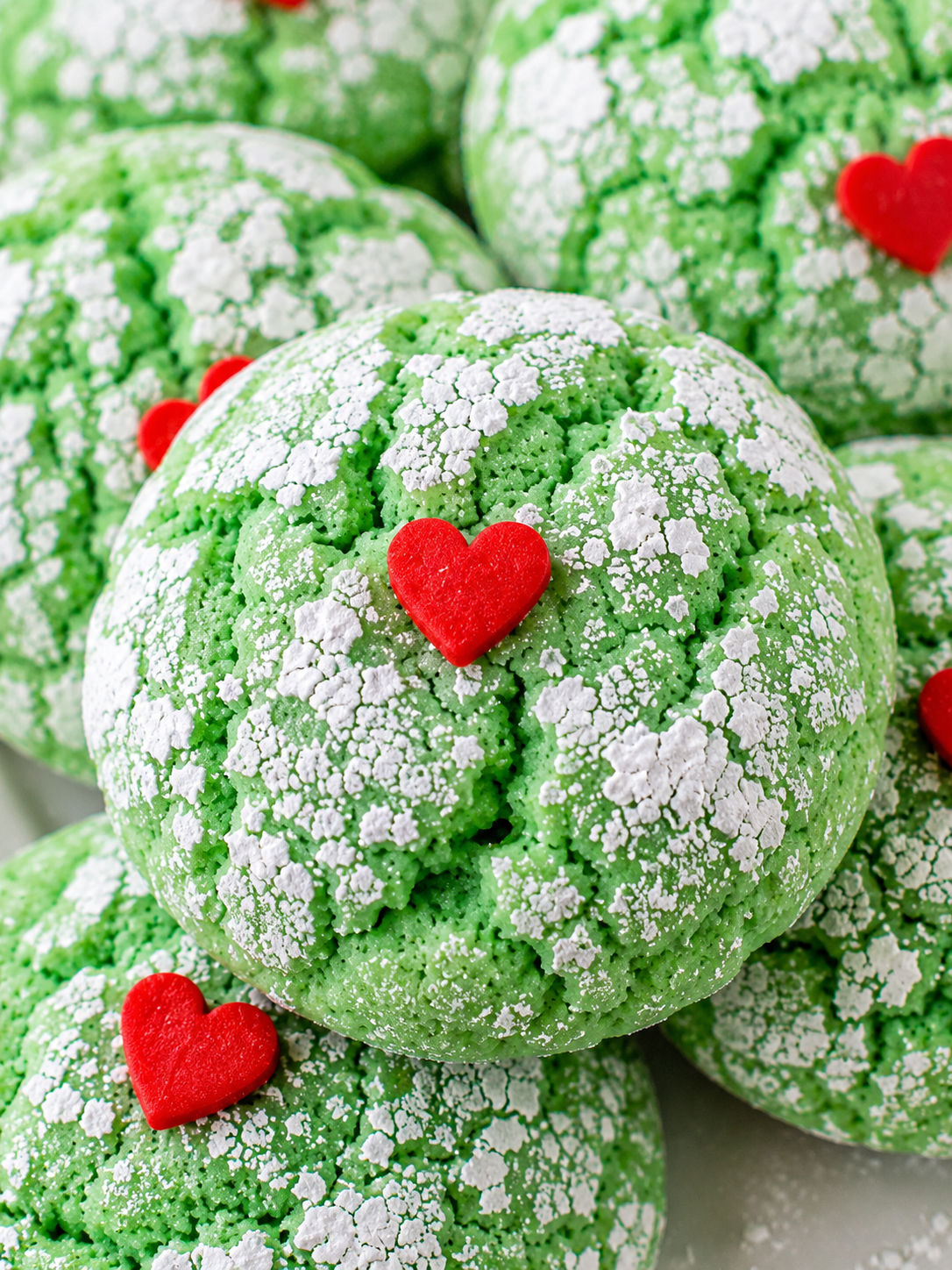 Christmas Grinch Cookies, plated and served