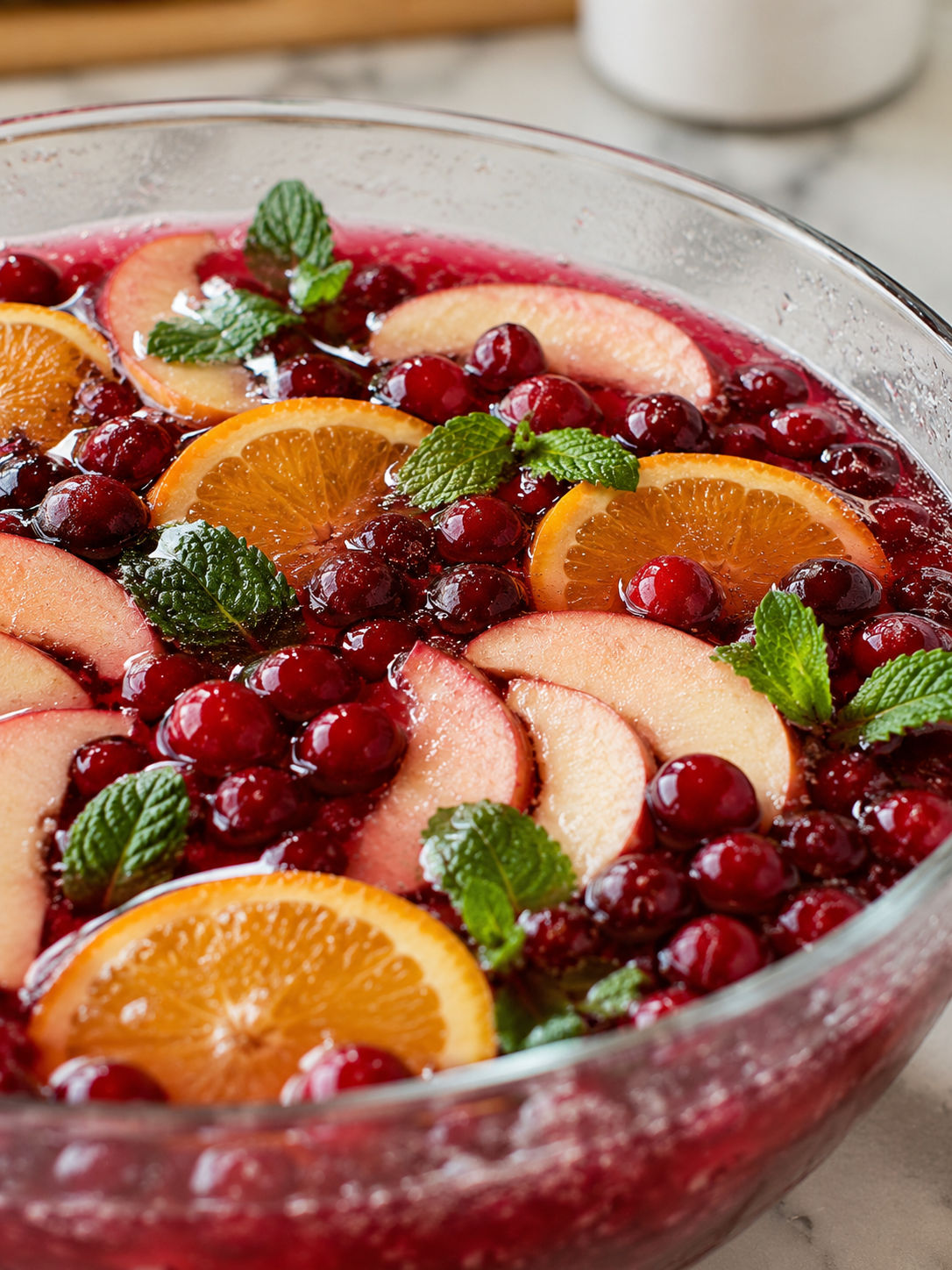 Christmas Punch, plated and served
