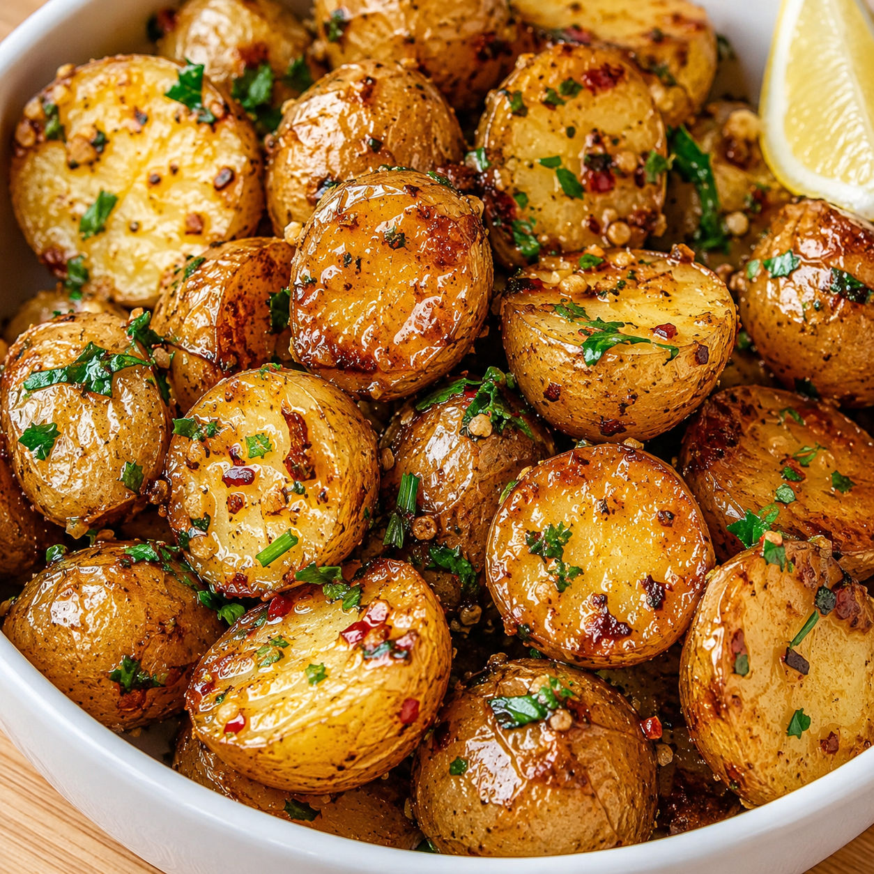 Cowboy butter potatoes with roasted garlic, parsley, and lemon