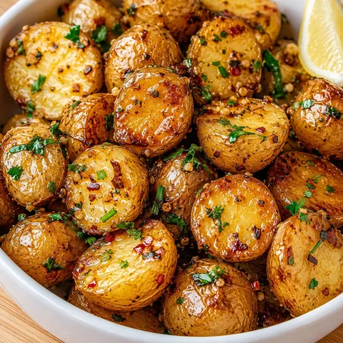 Cowboy butter potatoes with roasted garlic, parsley, and lemon