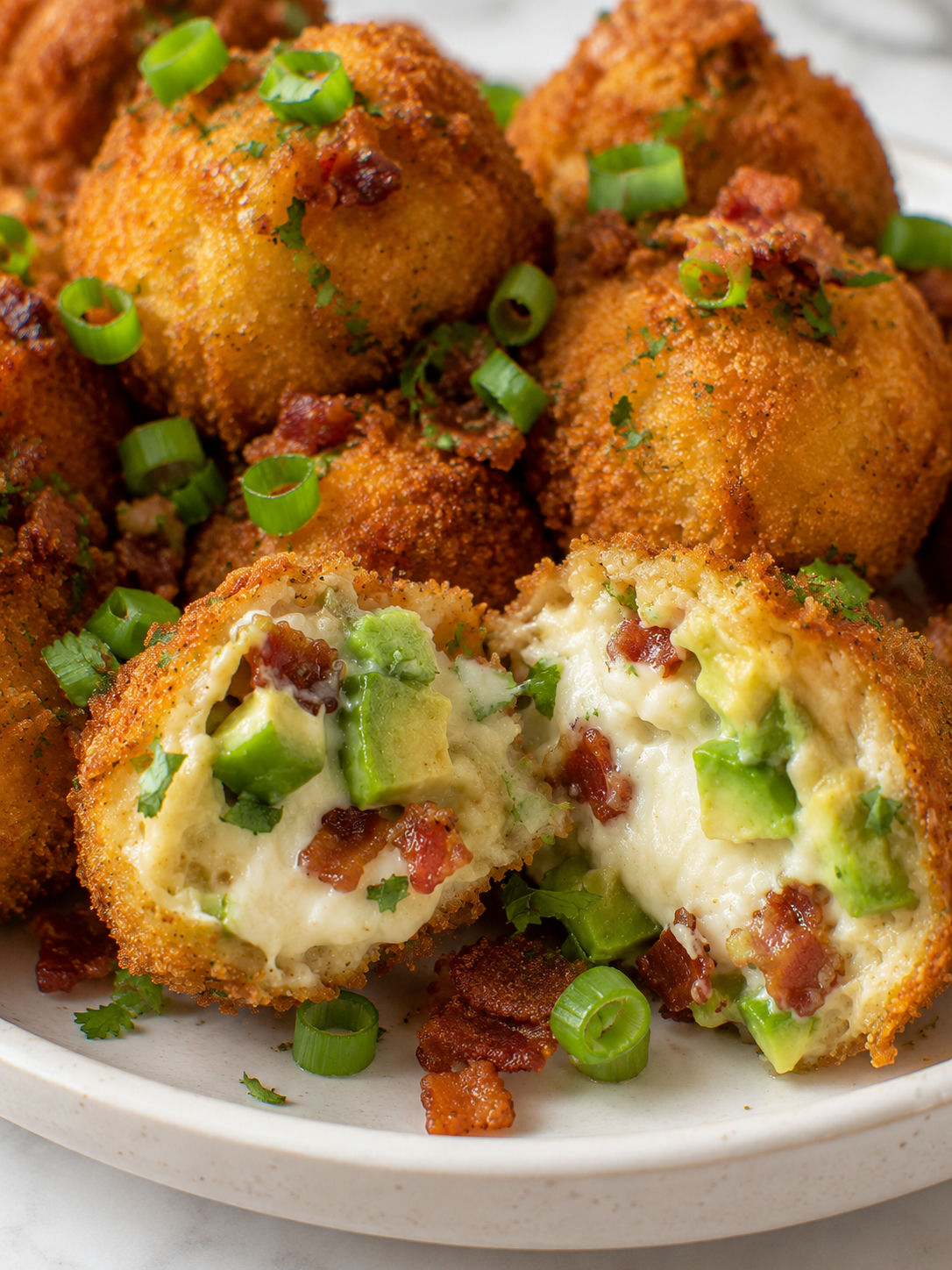 Cream Cheese Avocado Bacon Bites, plated and served