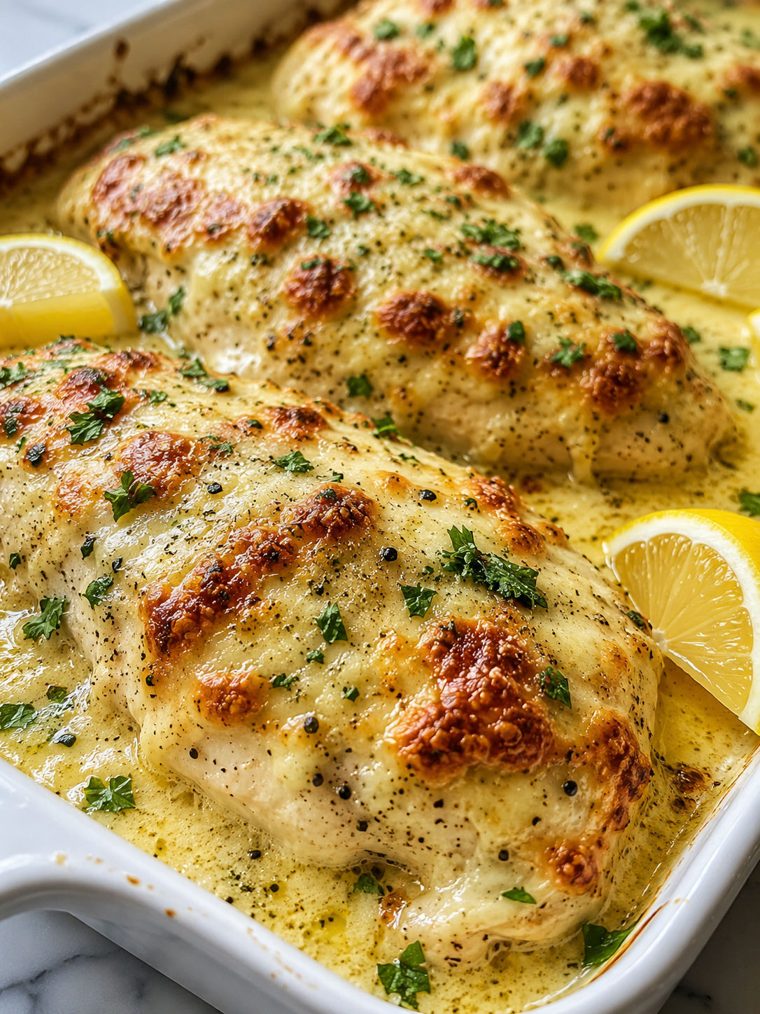 Creamy Caesar Chicken Delight, plated and served