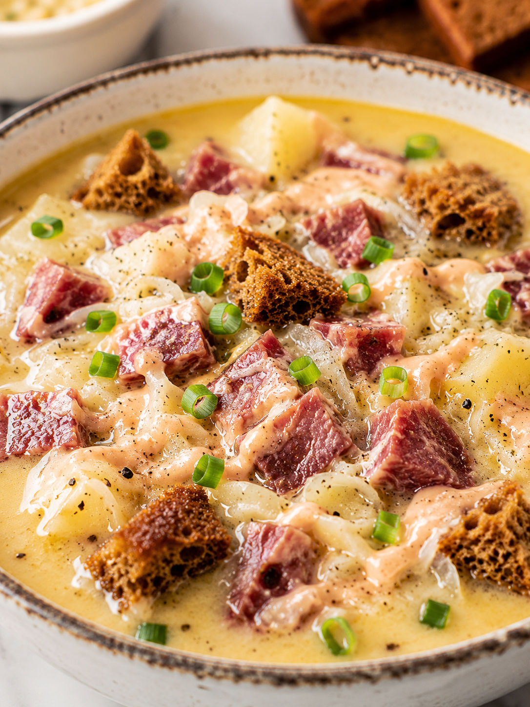 Creamy Reuben Soup Recipe: A Hearty Twist on the Classic Sandwich, plated and served