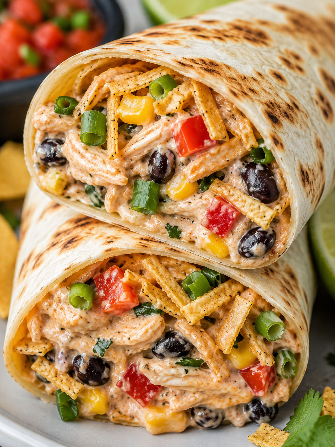 Creamy Southwest Chicken Wraps with Bold Flavors, plated and served