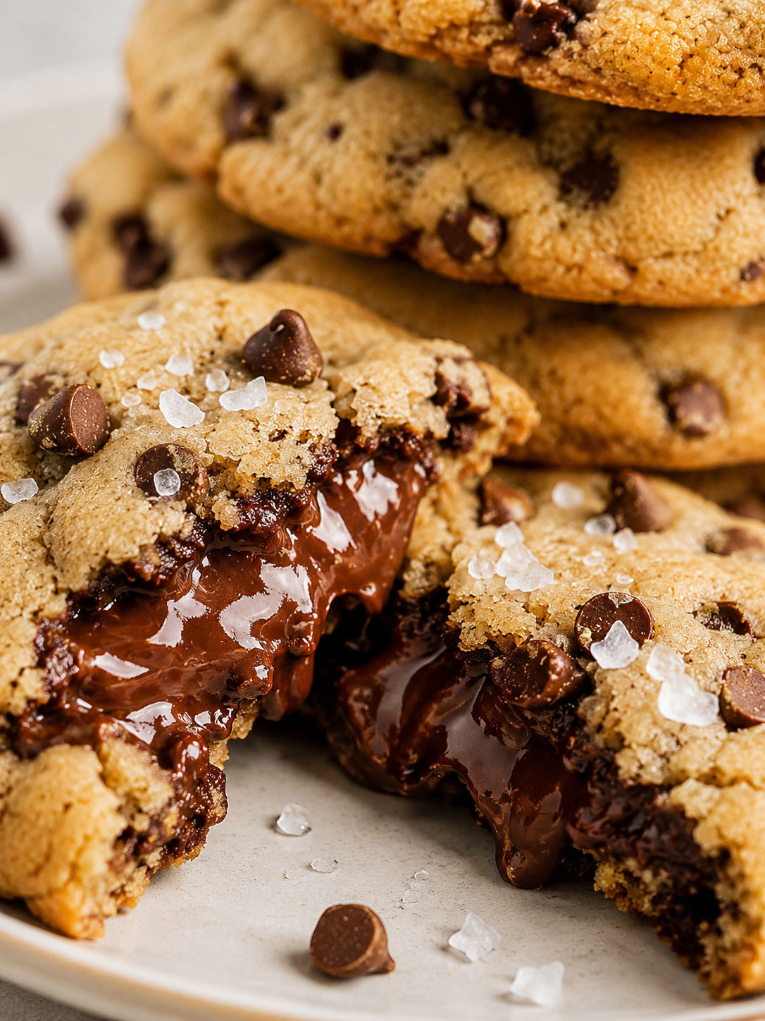 Decadent Chocolate-Filled Cookies, plated and served
