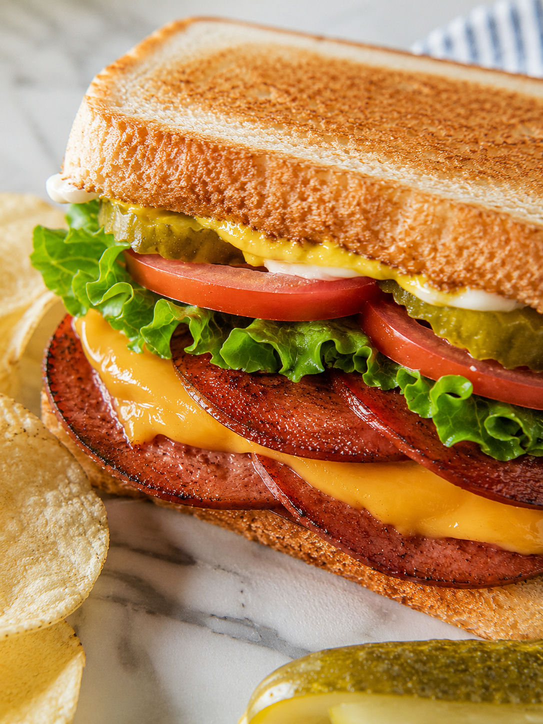 Delicious Air-fried Bologna Sandwich Recipe For A Quick Meal, plated and served